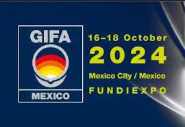 Banner announcing GIFA Mexico 2024 event (Oct 16–18) in Mexico City at Fundexpo, featuring the GIFA logo.